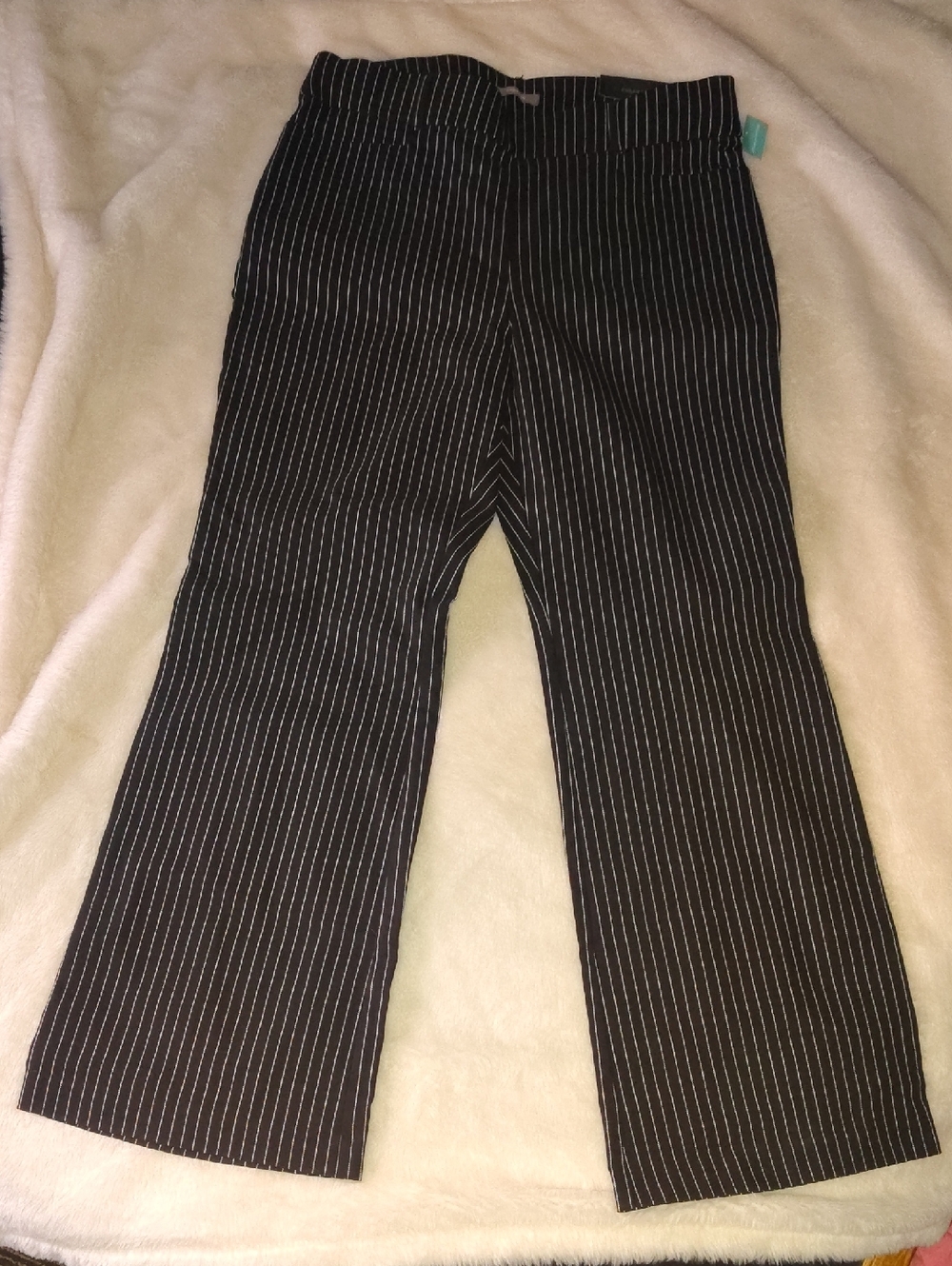 Maurices Black Pinstripe Boot Cut Pants